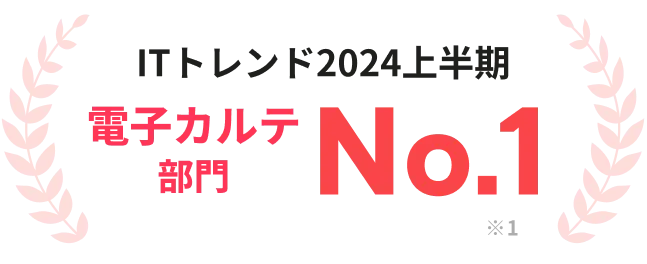 ITトレンド2024上半期 電子カルテ部門 No.1 ※1