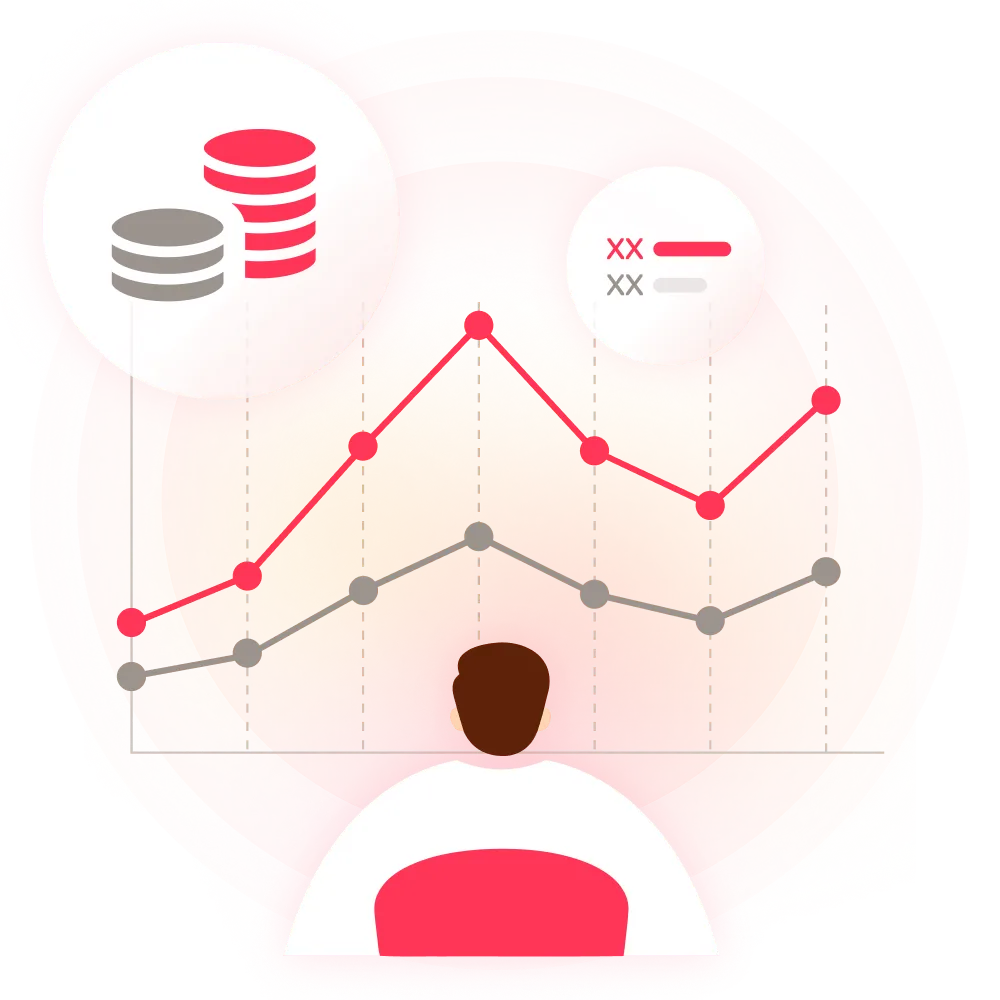 主要な経営指標をひと目で可視化するイメージ