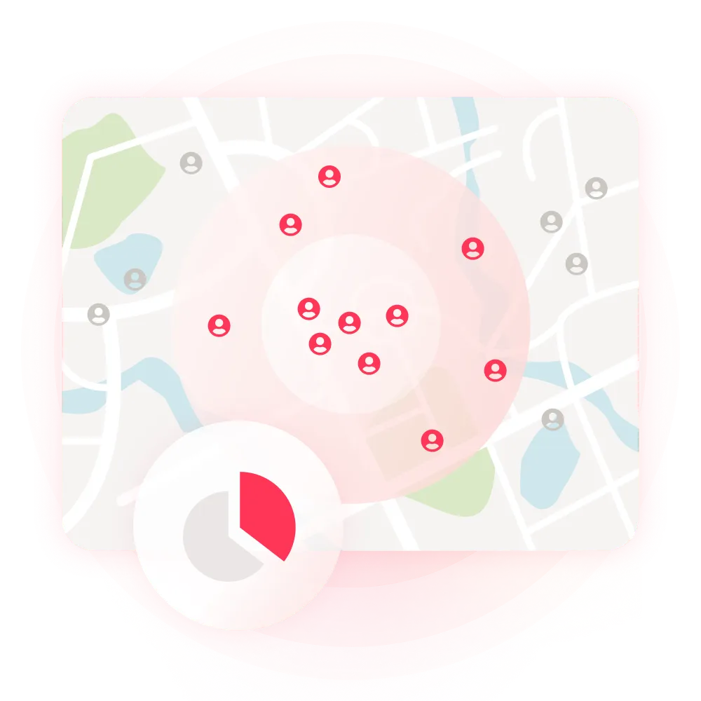 来院エリアを可視化し地域特性を把握するイメージ